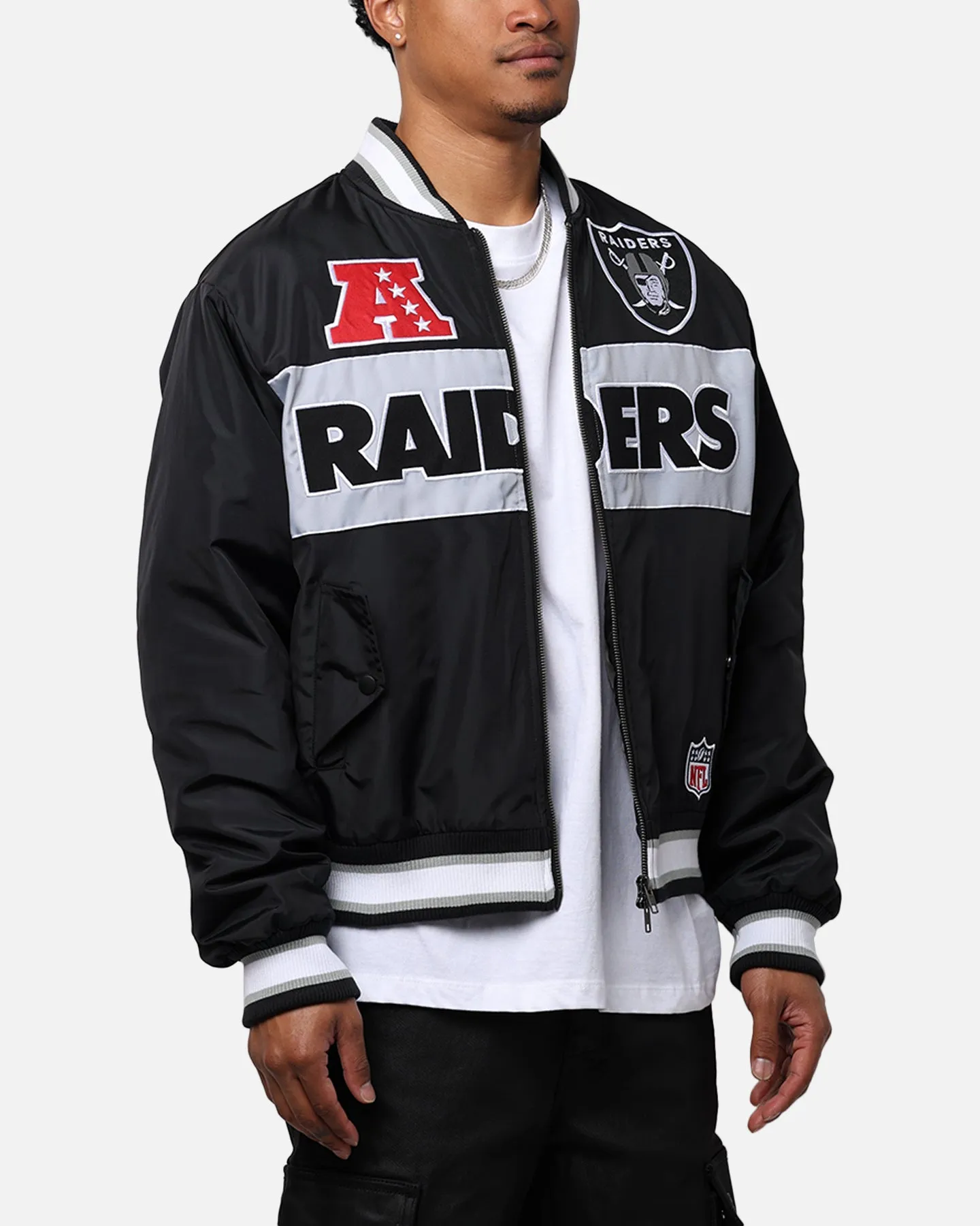 Majestic Athletic Las Vegas Raiders Moto Jacket Faded Black