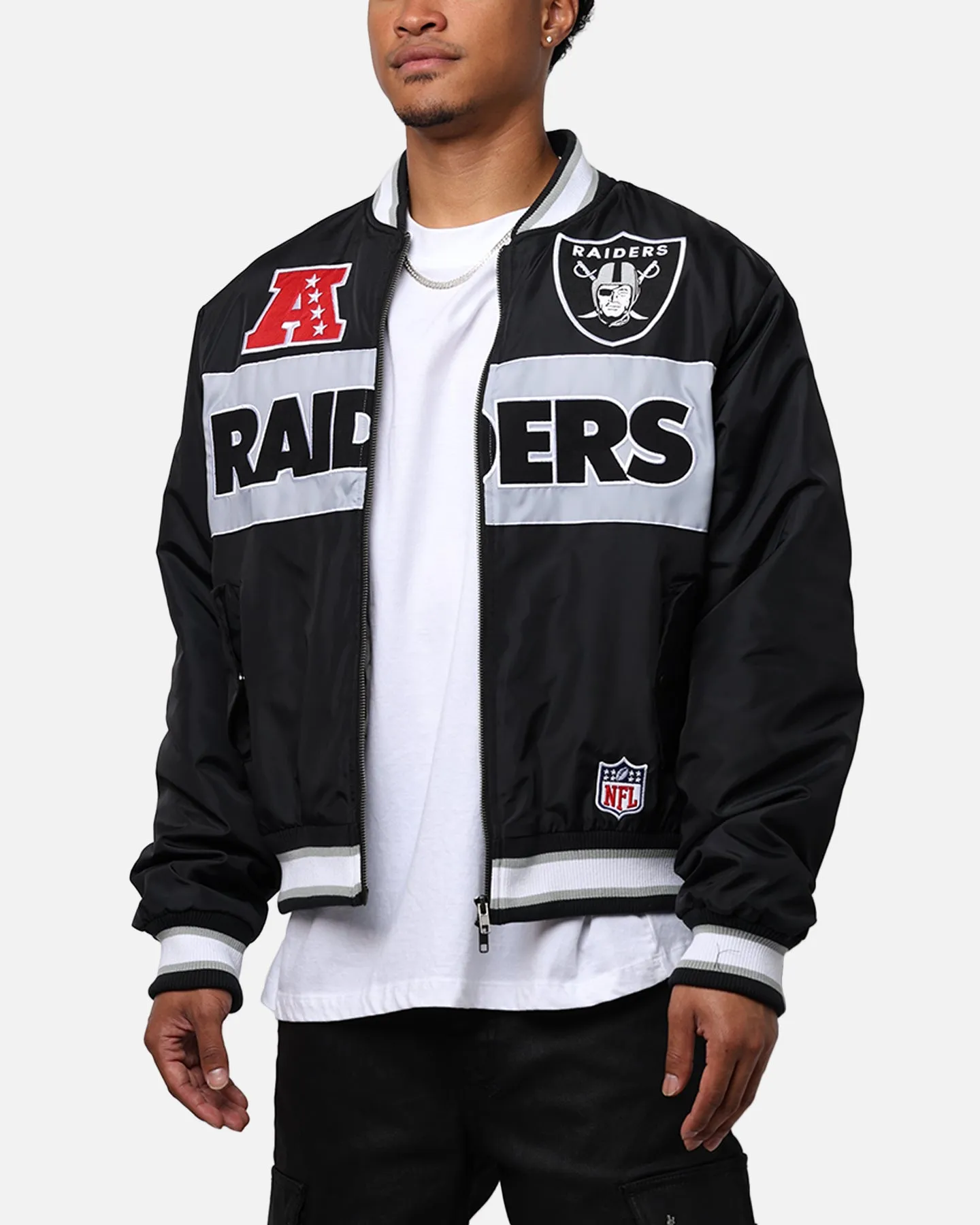 Majestic Athletic Las Vegas Raiders Moto Jacket Faded Black