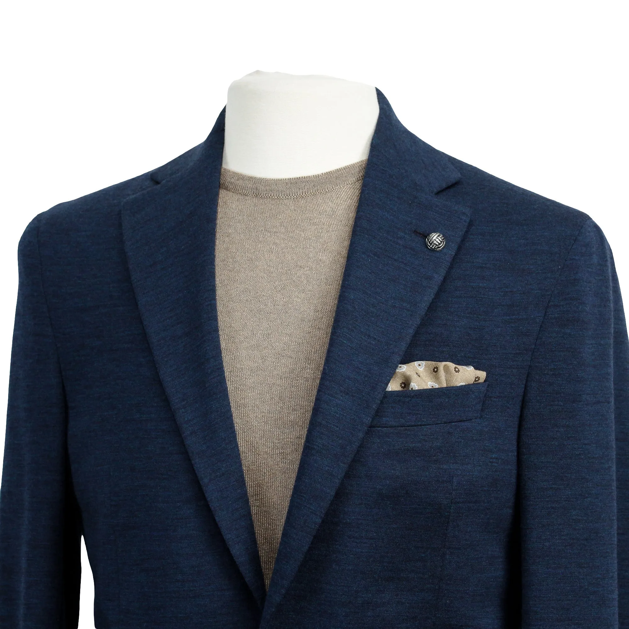 Navy Blue Hartford Contemporary Fit Wool Silk Sport Jacket - Jack Victor