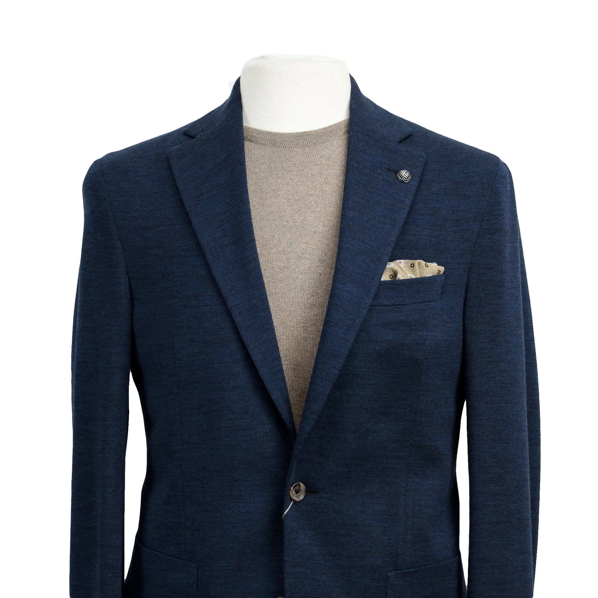 Navy Blue Hartford Contemporary Fit Wool Silk Sport Jacket - Jack Victor