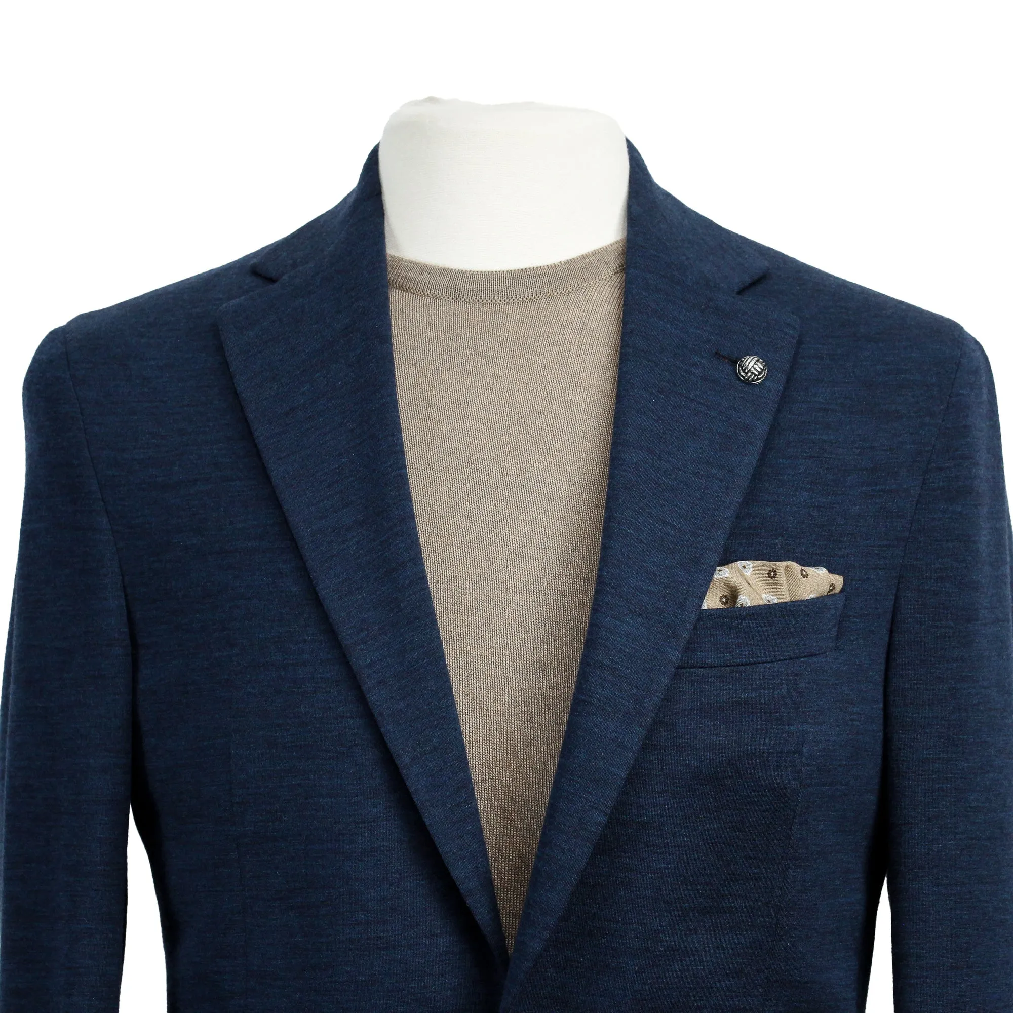 Navy Blue Hartford Contemporary Fit Wool Silk Sport Jacket - Jack Victor