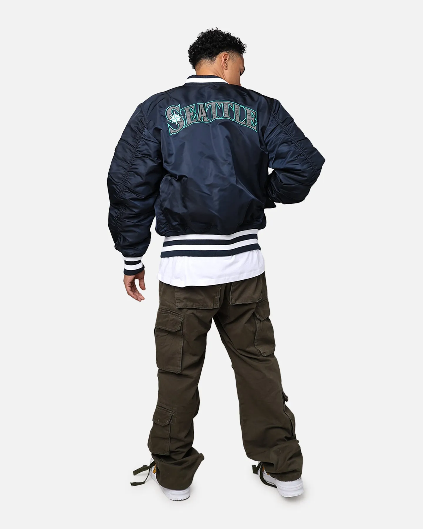 New Era X Alpha Series X MLB Seattle Mariners MA-1 Bomber Jacket Navy