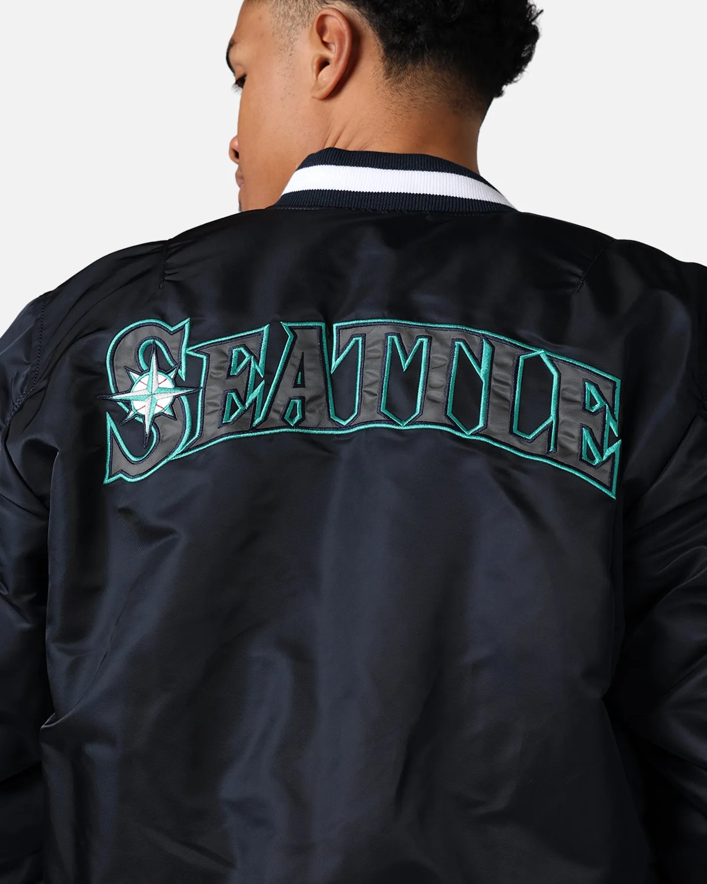 New Era X Alpha Series X MLB Seattle Mariners MA-1 Bomber Jacket Navy