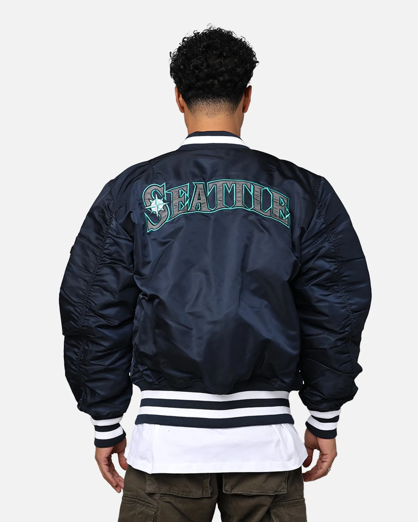 New Era X Alpha Series X MLB Seattle Mariners MA-1 Bomber Jacket Navy