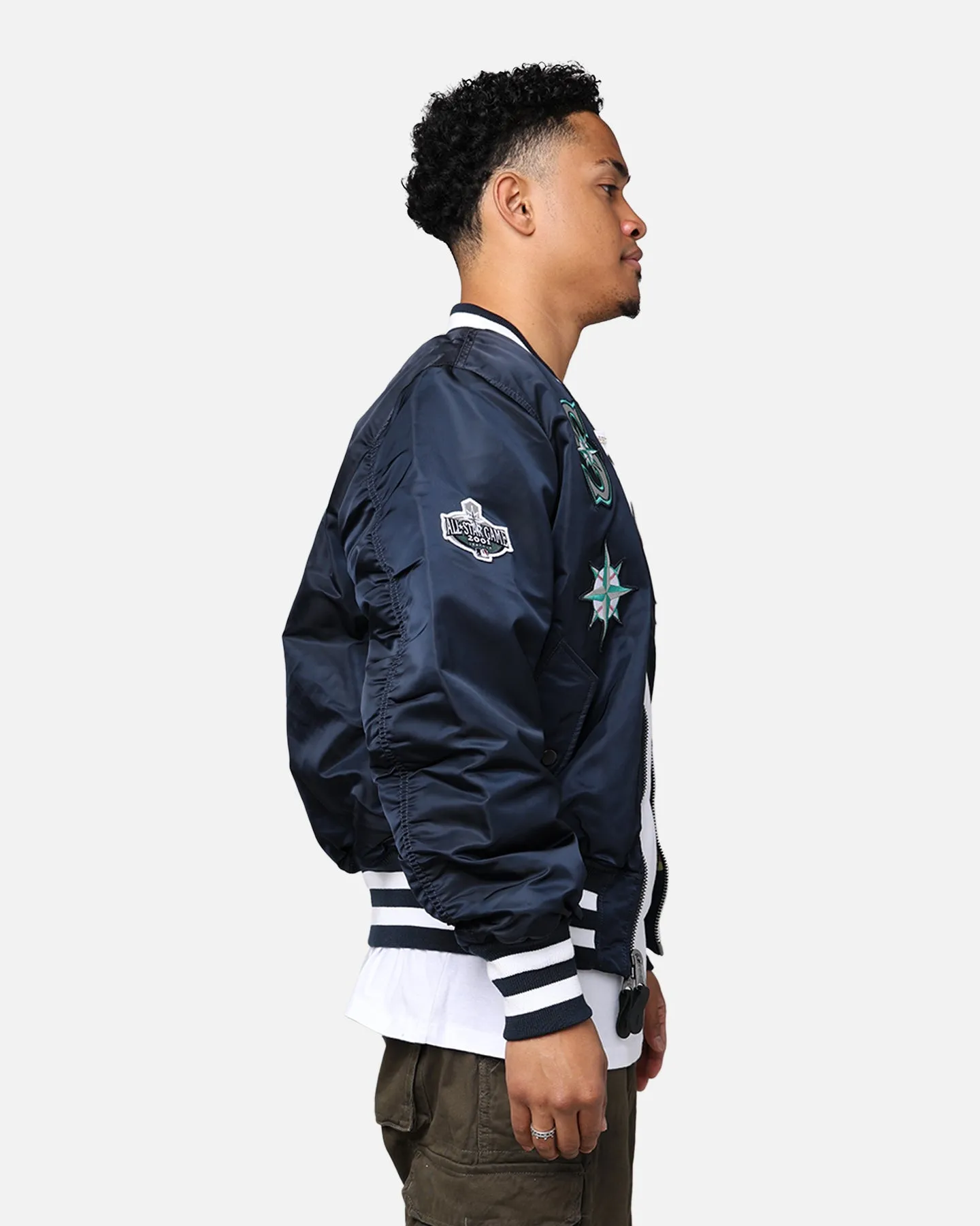 New Era X Alpha Series X MLB Seattle Mariners MA-1 Bomber Jacket Navy