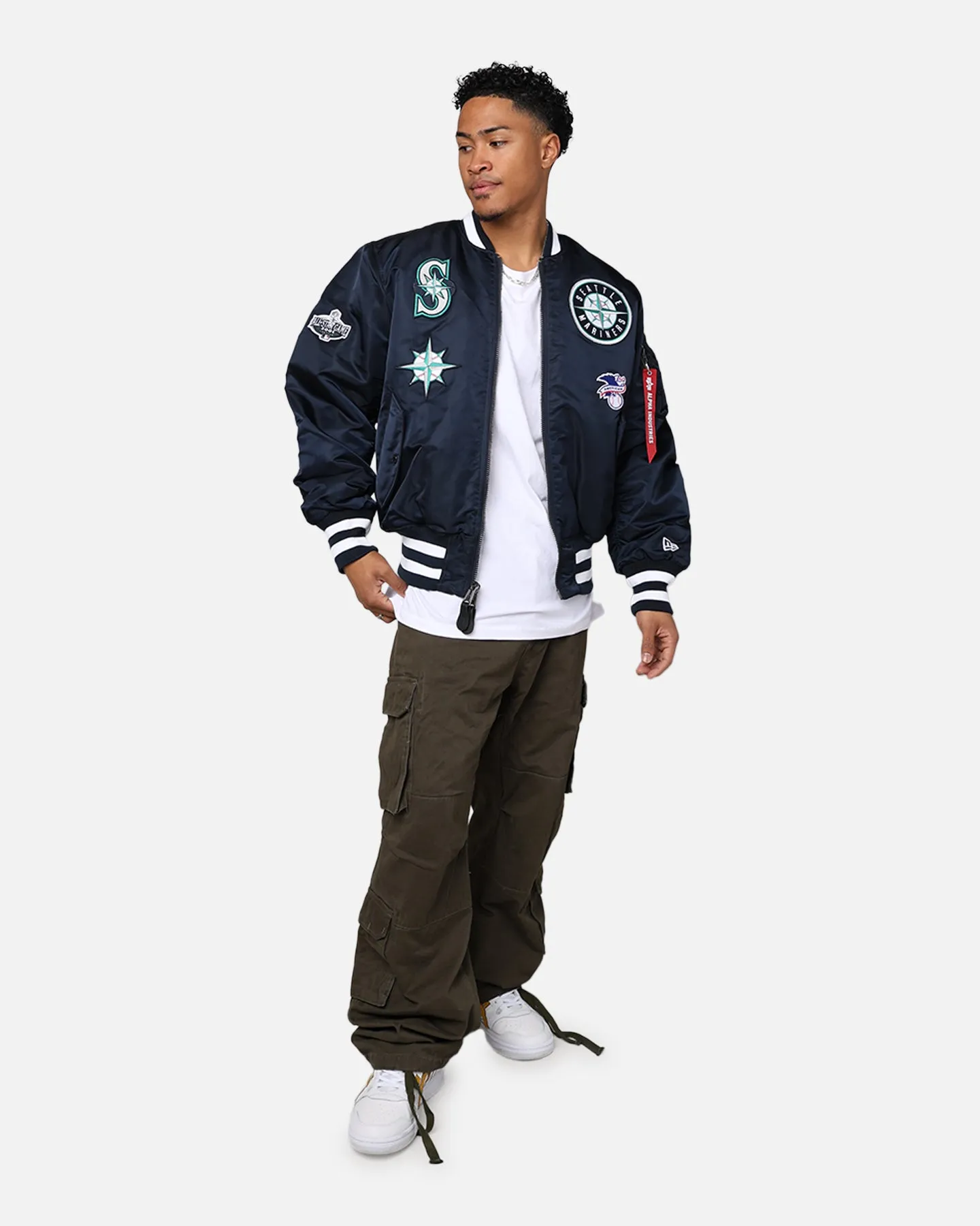 New Era X Alpha Series X MLB Seattle Mariners MA-1 Bomber Jacket Navy