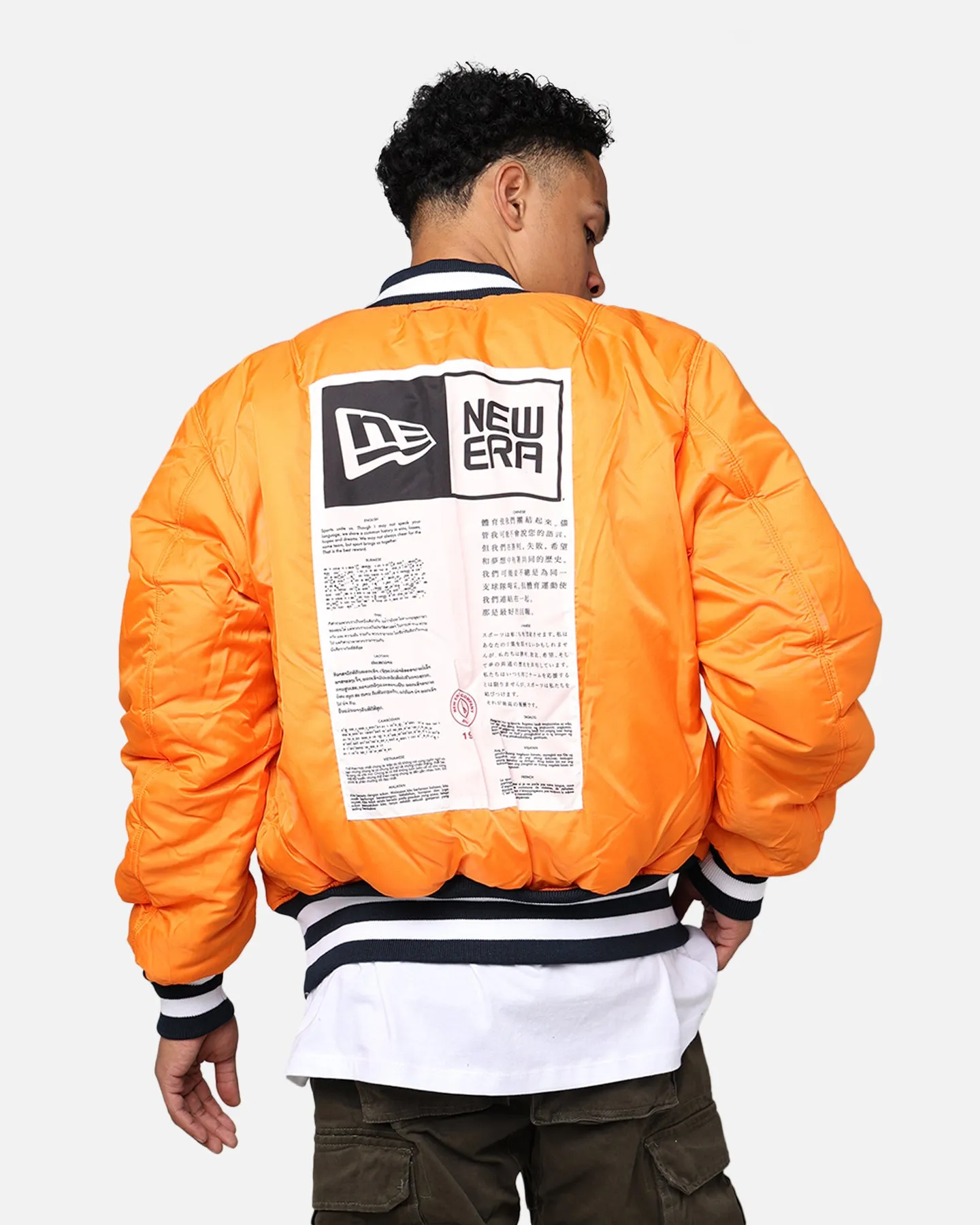 New Era X Alpha Series X NFL Chicago Bears MA-1 Bomber Jacket Navy/Orange