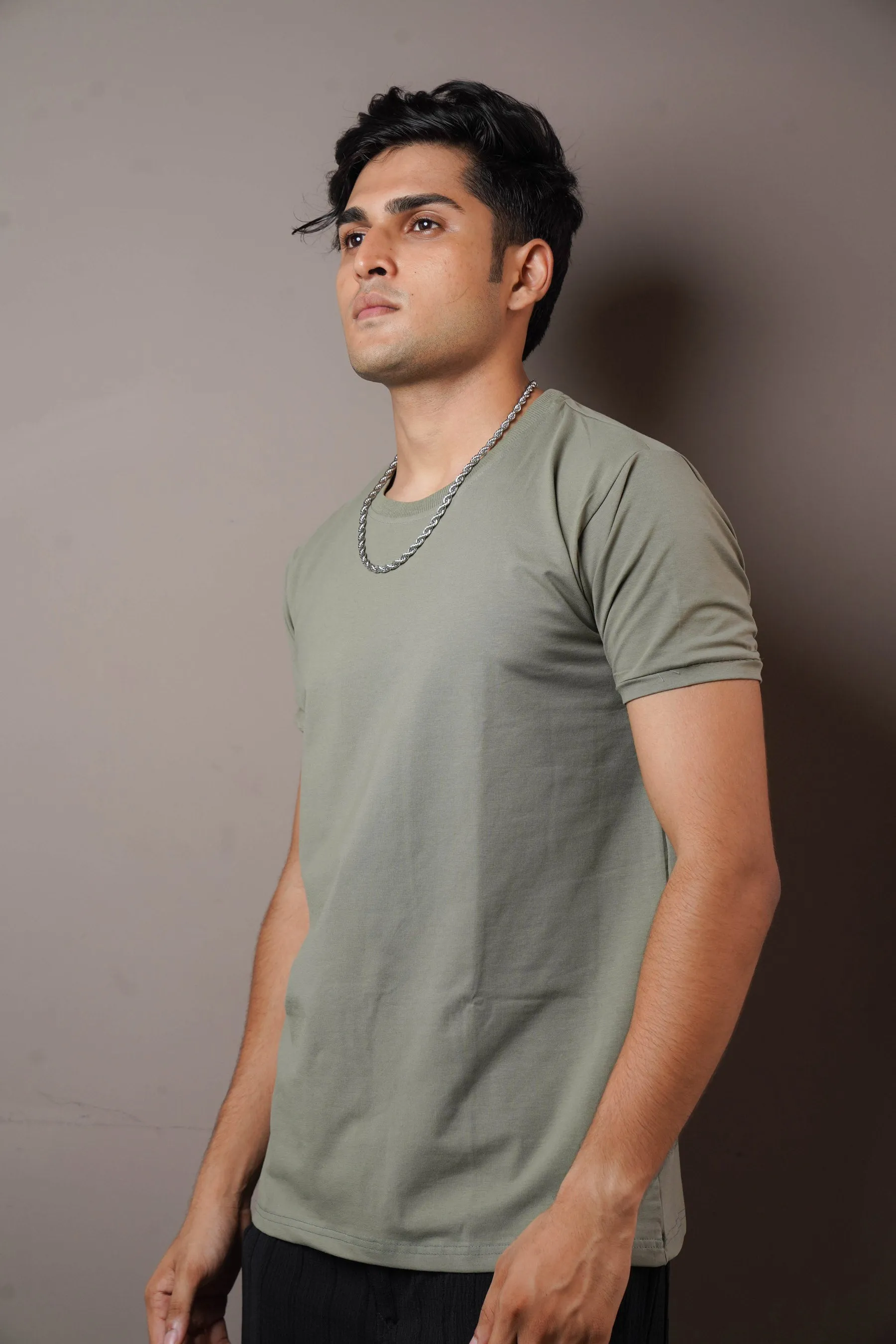 Olive Green Pure Cotton Tshirt