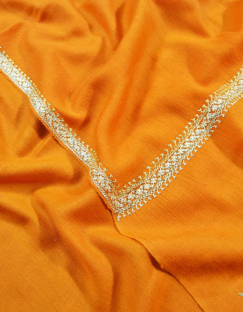 orange tilla embroidery pashmina shawl 8608