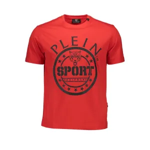 Plein Sport Red Cotton Men T-Shirt