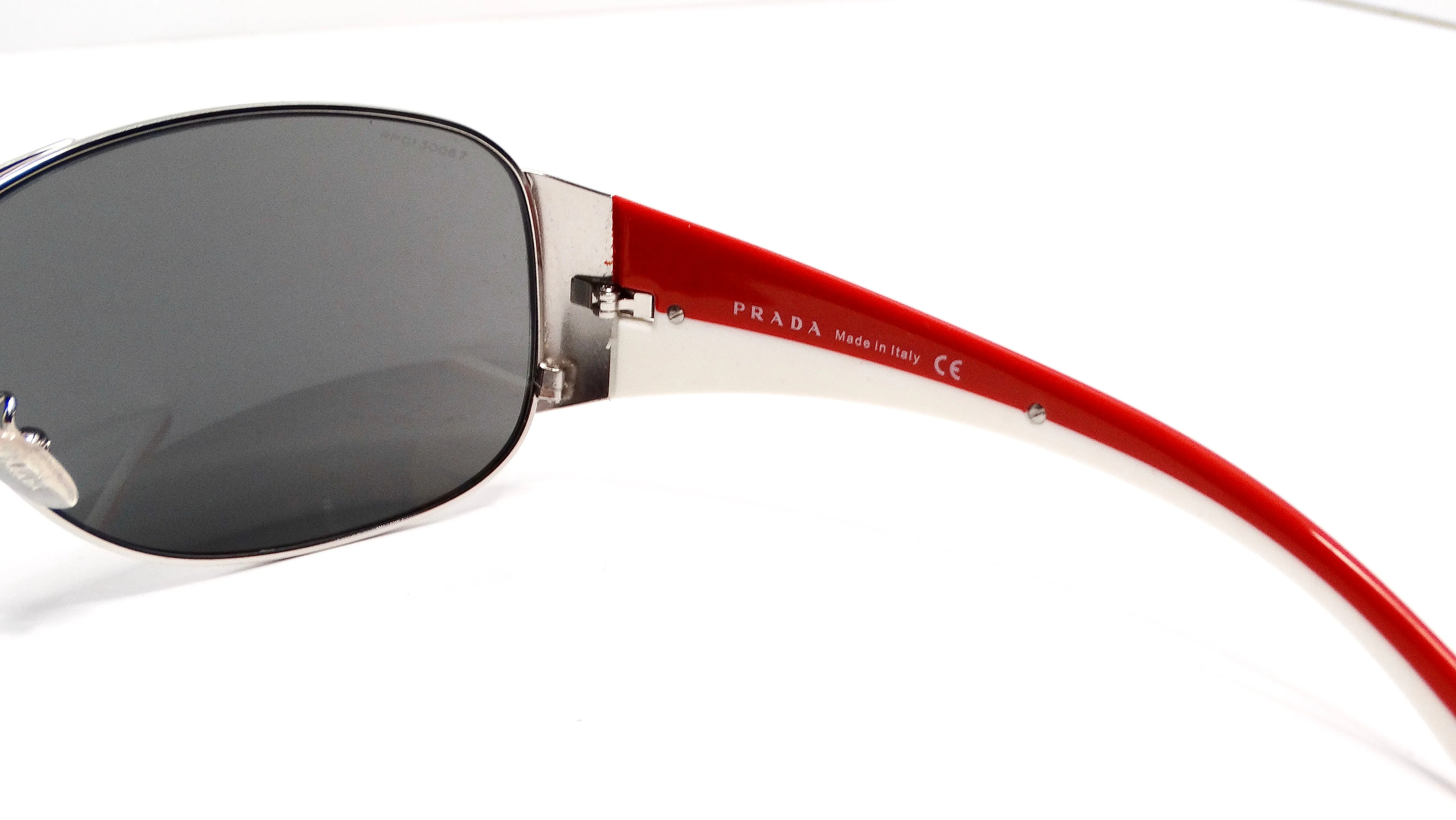 Prada Y2K Sport Aviator Mirrored Red & White Sunglasses