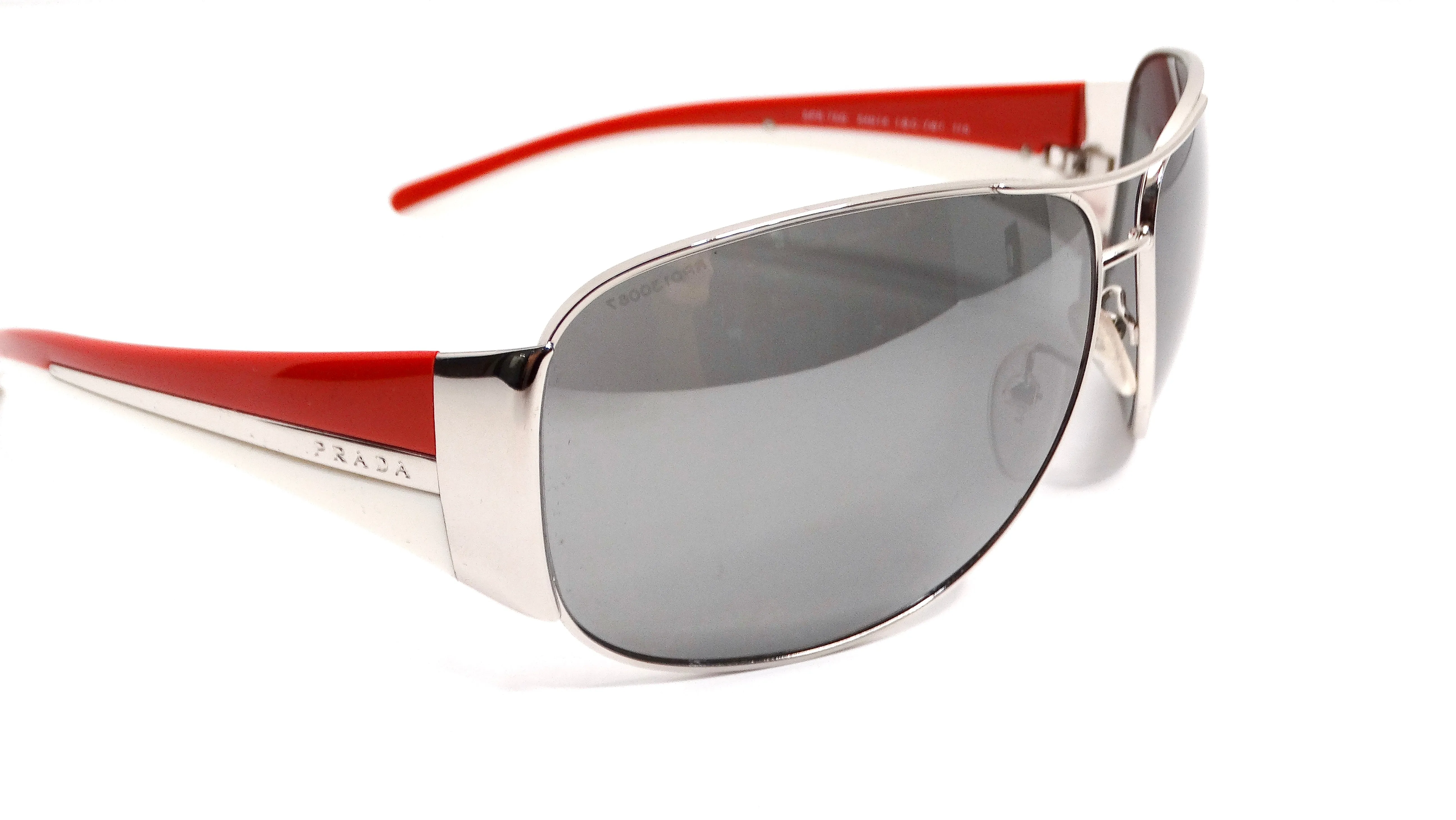 Prada Y2K Sport Aviator Mirrored Red & White Sunglasses