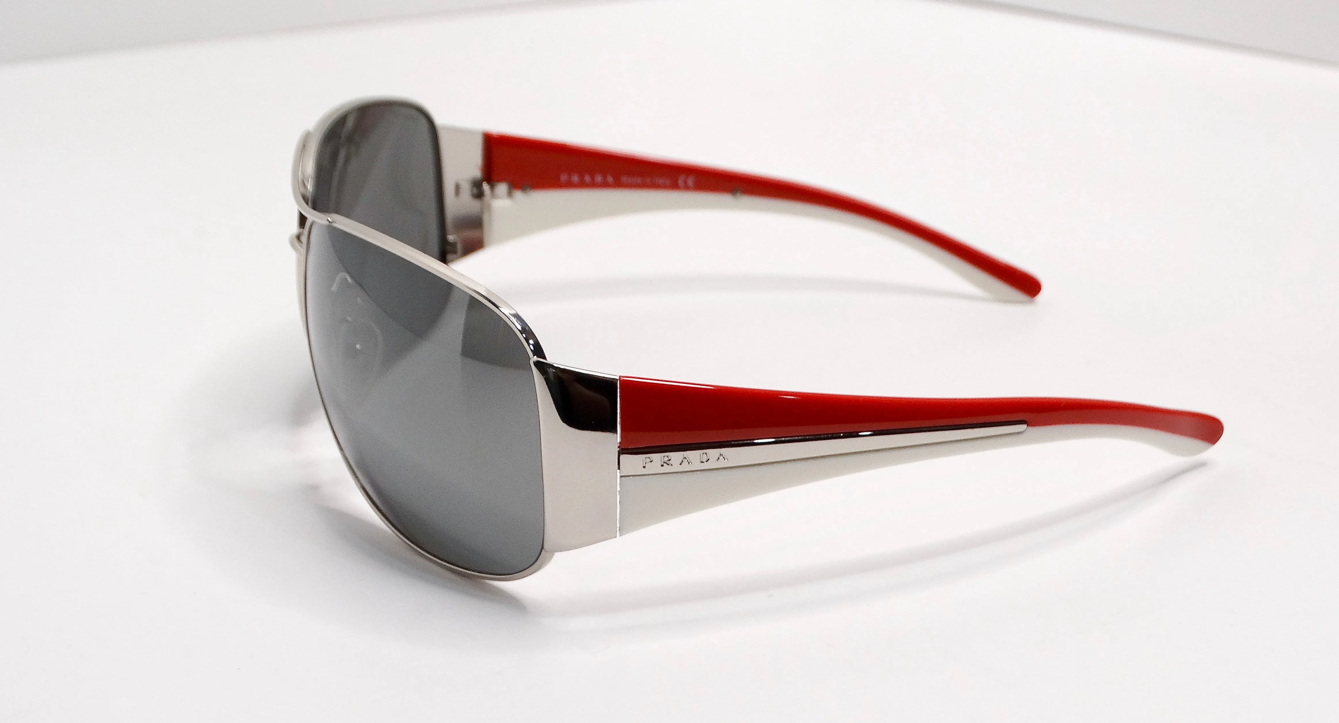 Prada Y2K Sport Aviator Mirrored Red & White Sunglasses