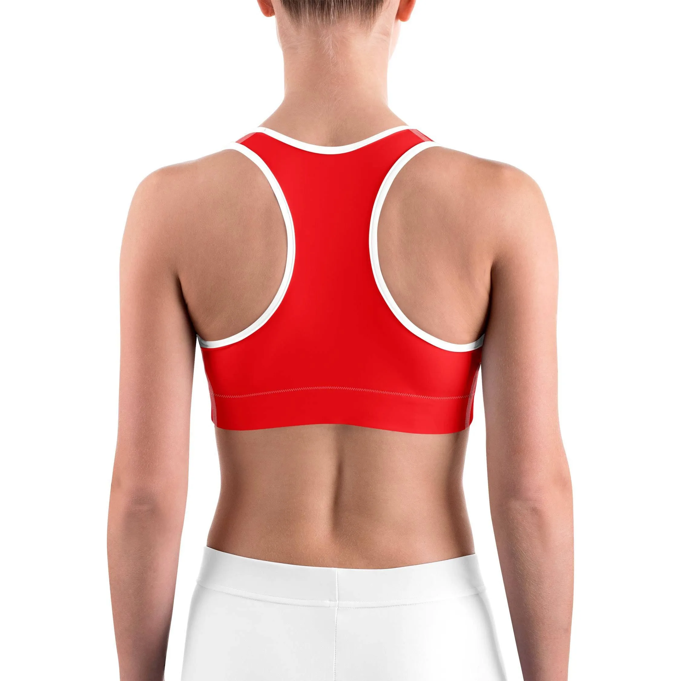 Solid Hot Red Sports Bra