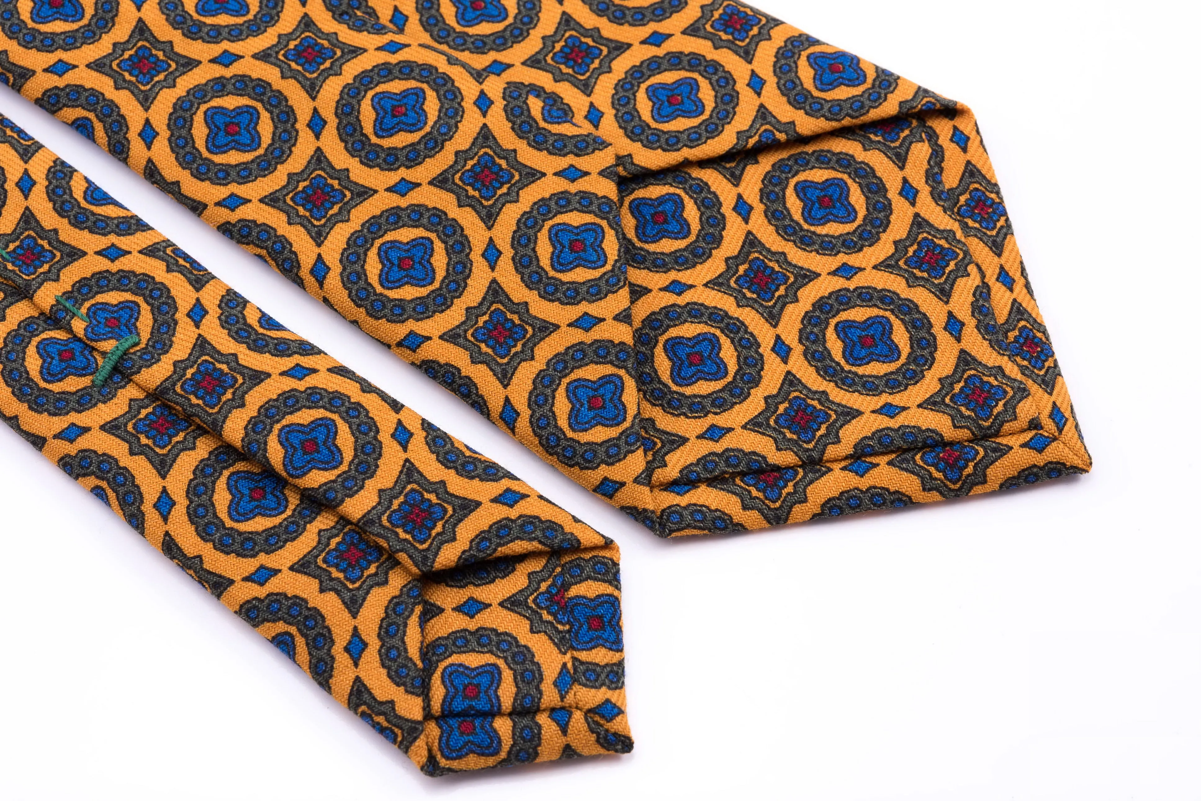 Sunflower Yellow Patterned Wool Challis Tie