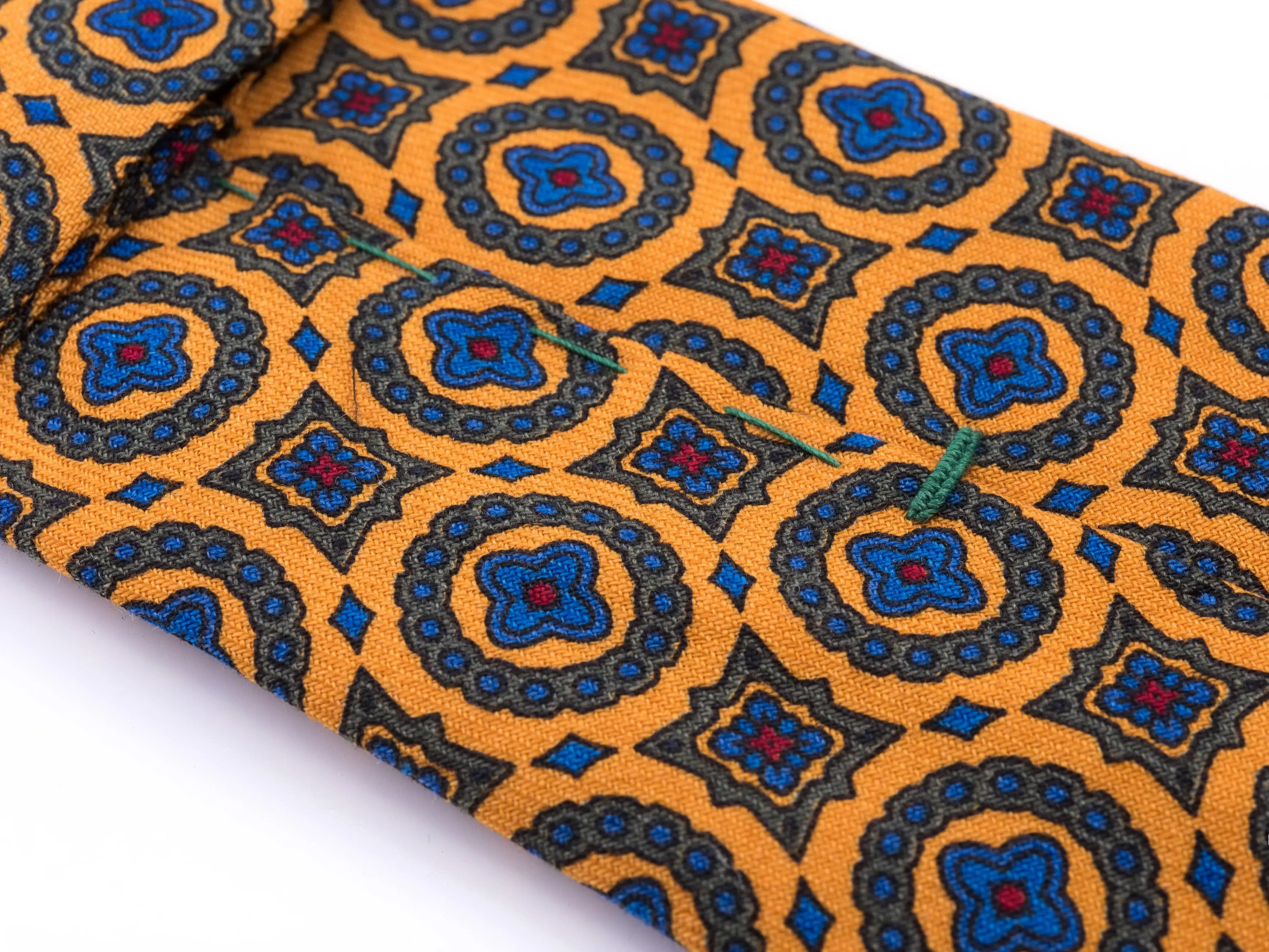 Sunflower Yellow Patterned Wool Challis Tie