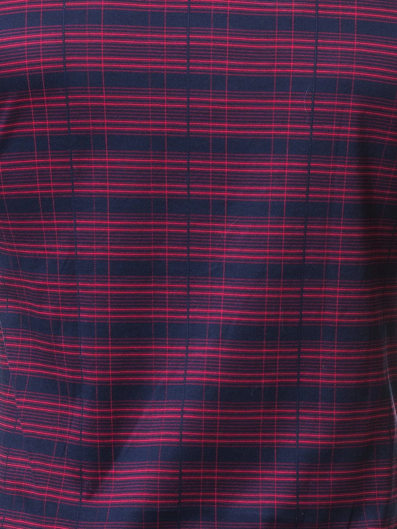 V Neck Edison Check Black Red