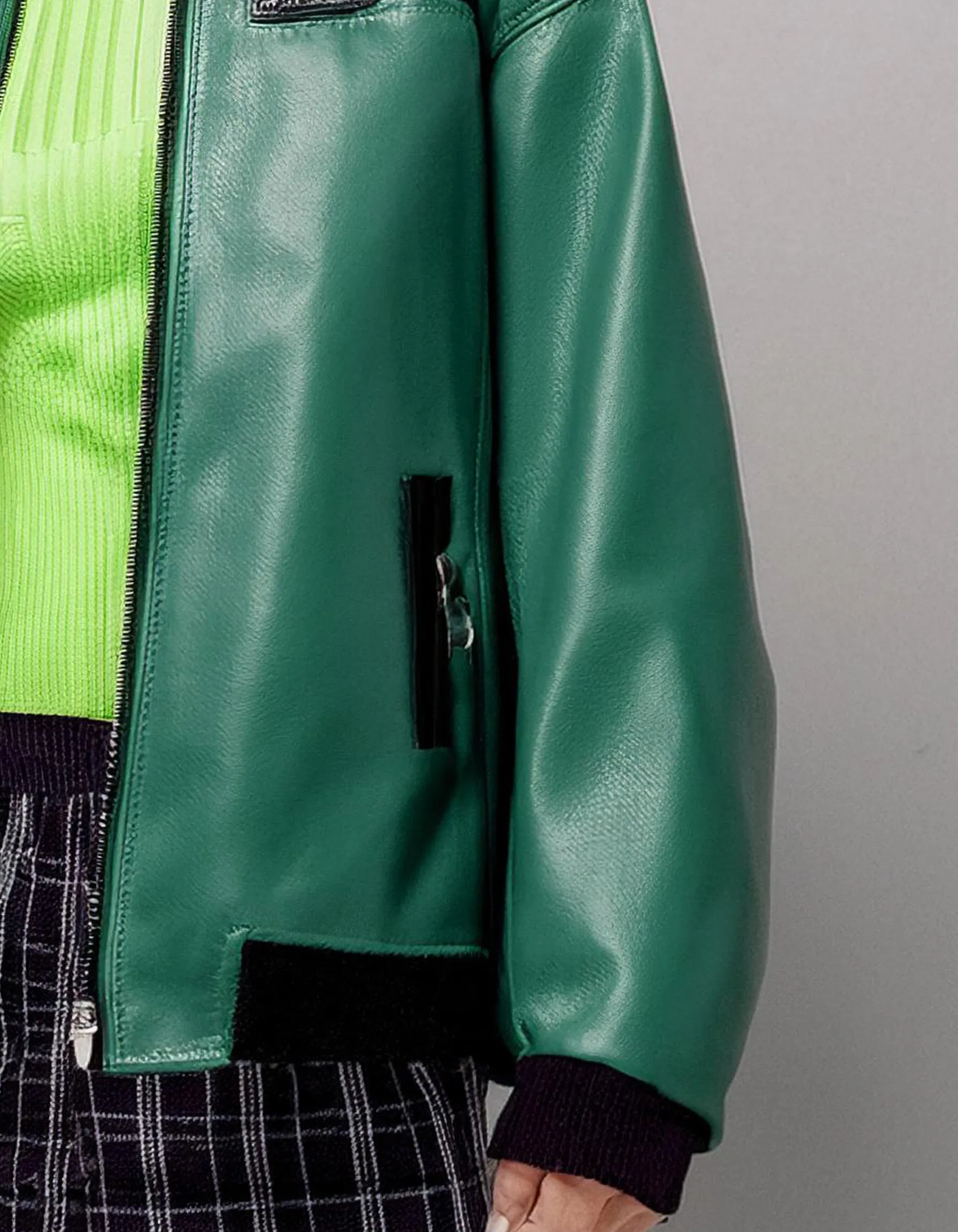 Vibrant Green Leather Jacket