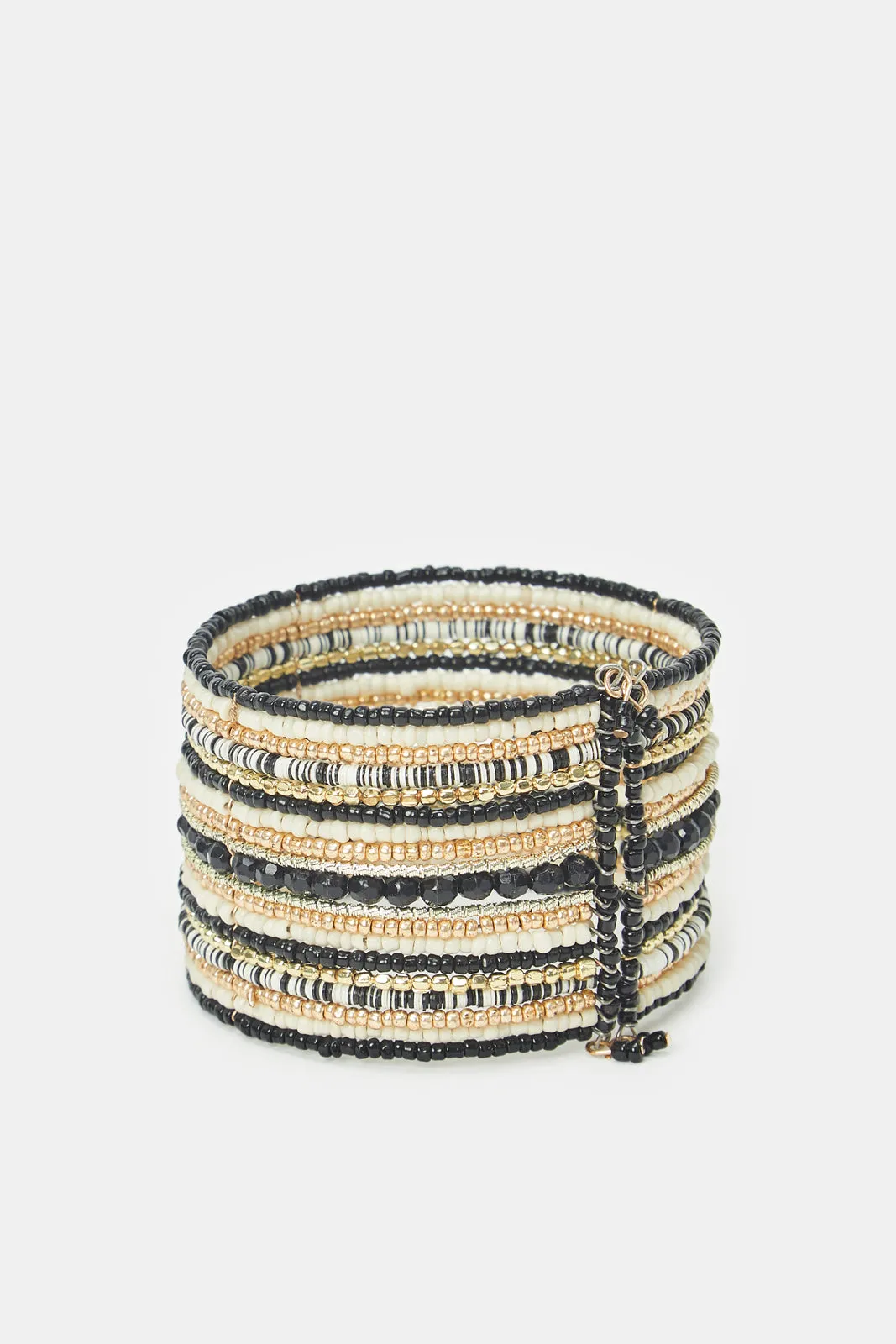 Women Gold And Black Embellished Cuff