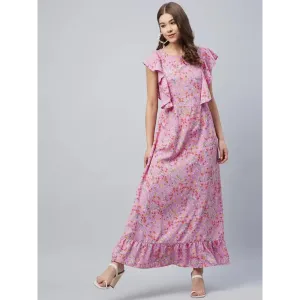 Women Stylish Polyester Maxi Dress