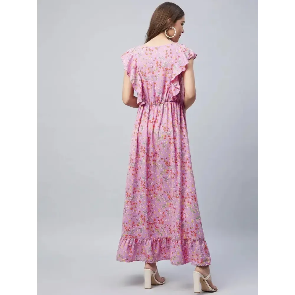 Women Stylish Polyester Maxi Dress